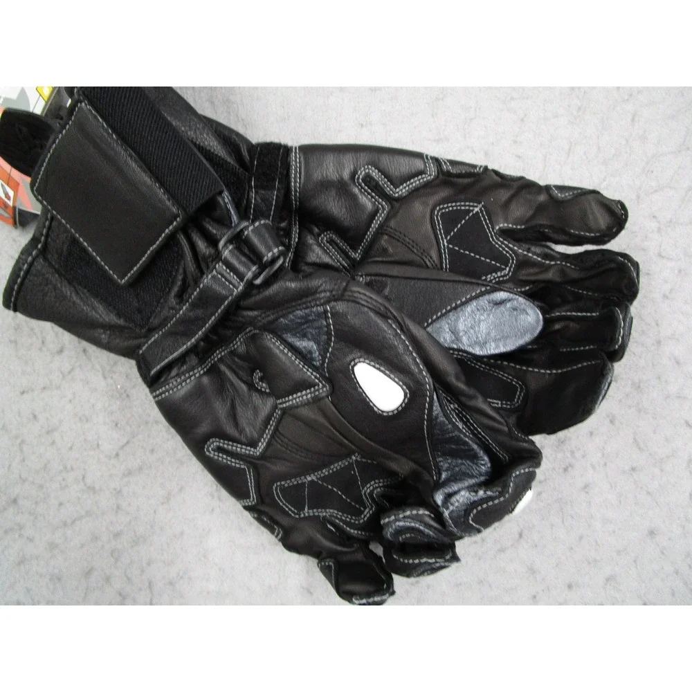 Joe Rocket Highside Women XL Motorcycle Gloves Leather Gunmetal Black JRG366